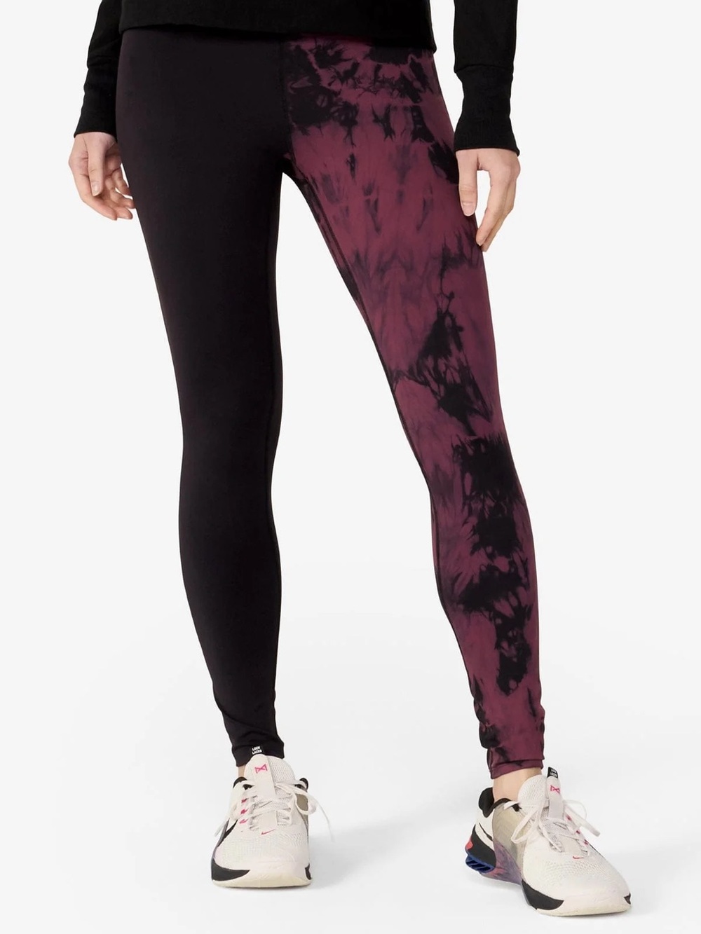 Two-Tone Tie-Dye High-Rise Leggings - eco-conscious. Made in Canada